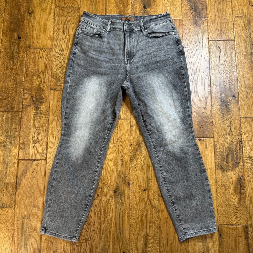 Judy Blue Jeans Womens 16W Gray Slim Fit High Rise Stretch Denim Charcoal Wash